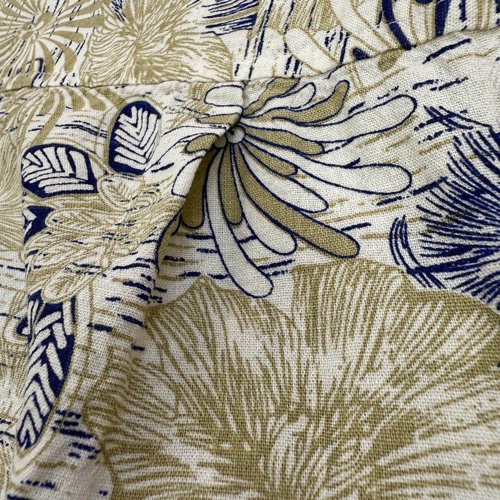 Weatherproof Vintage Button Up Shirt Mens Large White Floral Linen Blend Beach - Picture 10 of 10